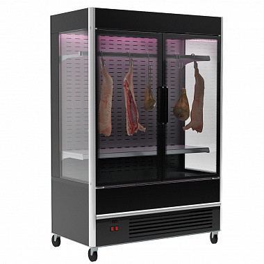 Витрина холодильная серии FC20-07 VV 1,0-3 X7 (распашные двери структурный стеклопакет) (9005 черн.)