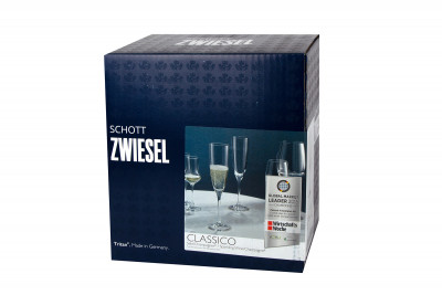 Набор бокалов для шампанского и игристых вин  h= 24,2 см, d=7 см, 210 мл, CLASSICO, хрустальное стекло, 6 шт.