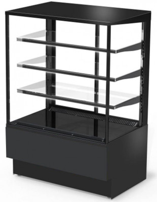 Витрина холодильная ВПС (ADAGIO LX Cube 1300) (C.2.G9006гл.A7021гл.B9005мат.P1.PS.RAL9005мат)