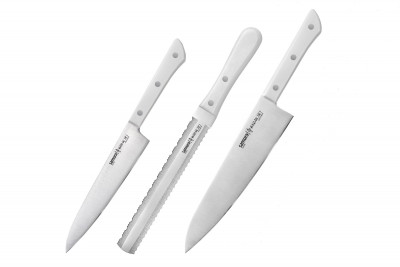 SHR-0230W/K Набор ножей 3 в 1 "Samura HARAKIRI" 23, 57, 85, корроз.-стойкая сталь, ABS пластик